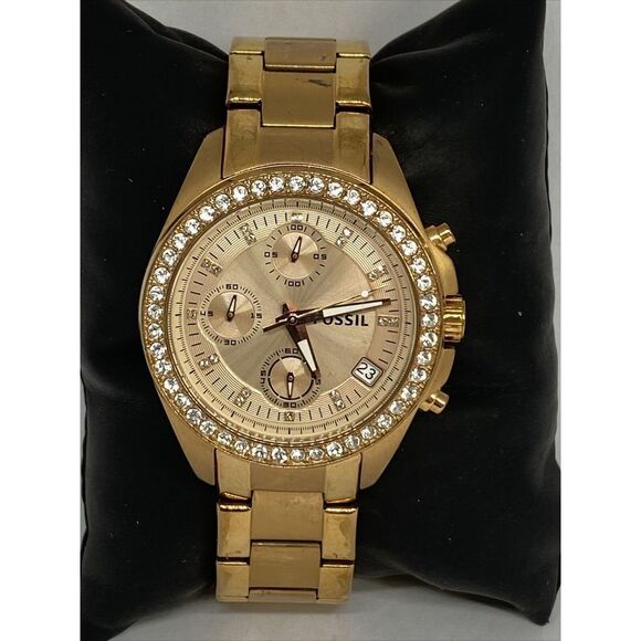 Fossil ES3352 Women Gold Stainless Steel Analog Dial Quartz Genuine Watch HK1101 - Picture 3 of 12